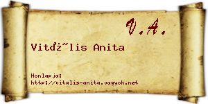 Vitális Anita névjegykártya